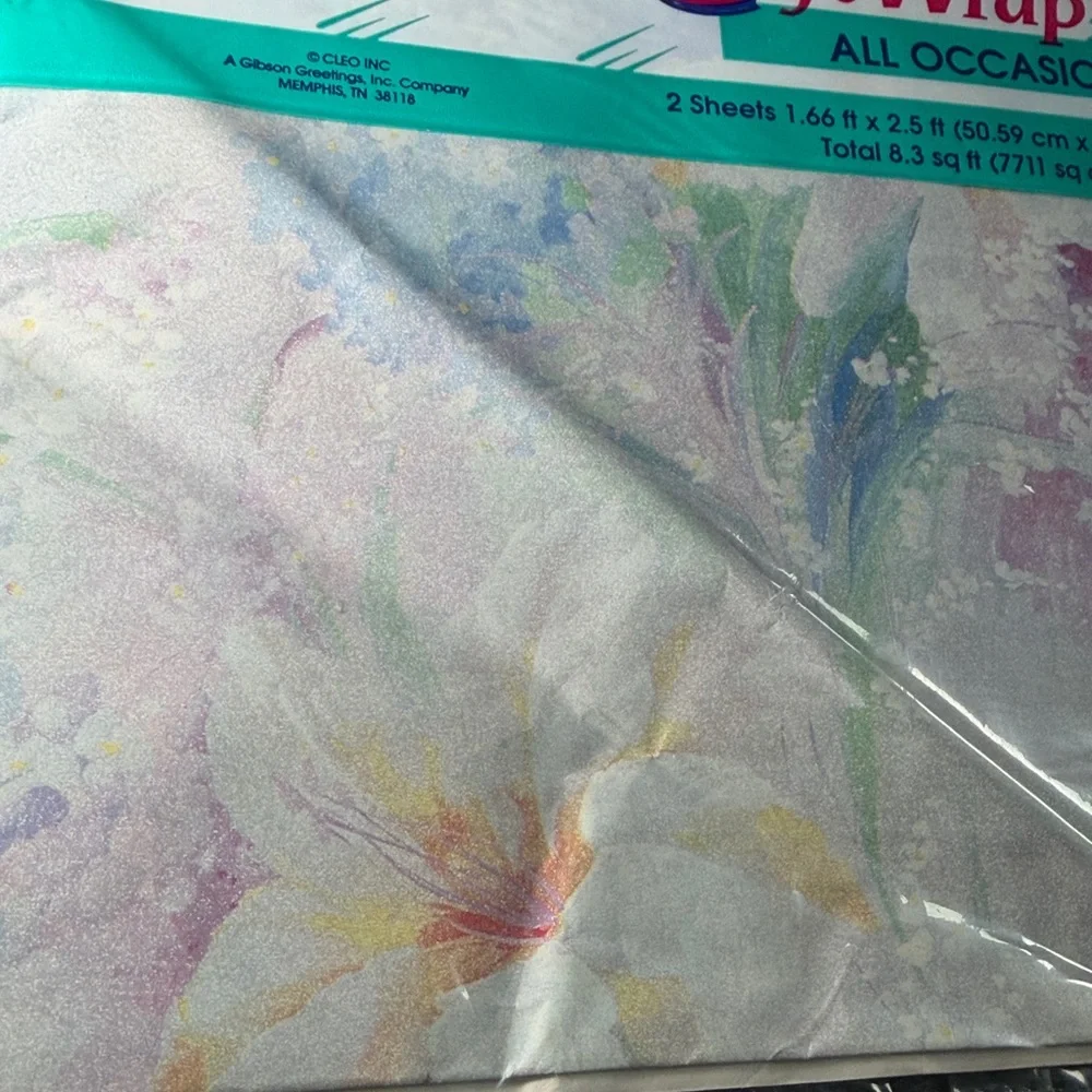 5/$25 VINTAGE Birthday Wrapping Paper Floral Flowers
